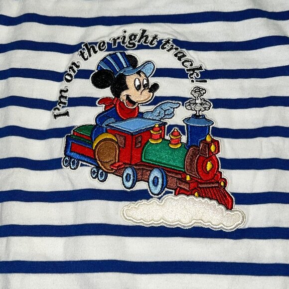 Disney Parks Mickey Mouse Train Jumper Blue/White 24 mo NWT - Picture 3 of 4